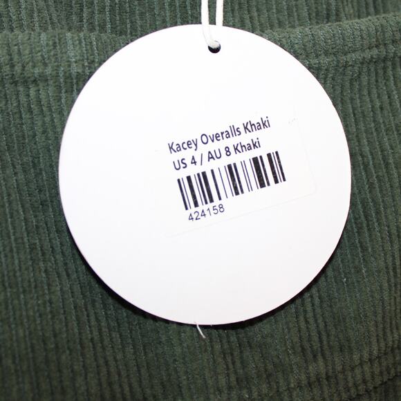 PRINCESS POLLY -NWT- Kacey Corduroy Short Overalls Khaki Green | 4 - Picture 11 of 11